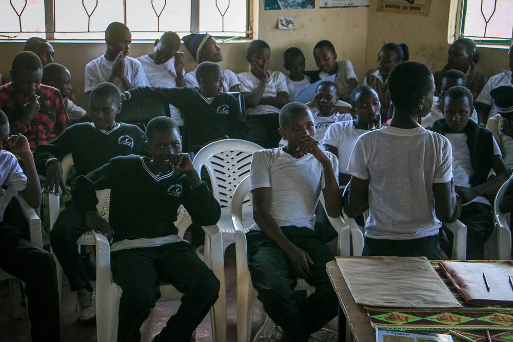 Some of the children going through a session © Anthony Muwasu